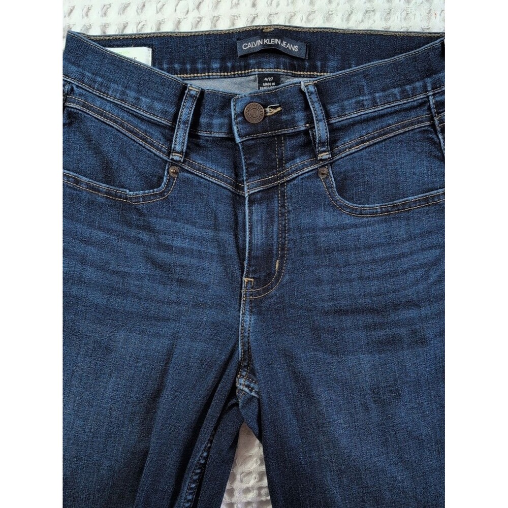 Calvin Klein High Rise Slim Womens Dark Indigo Skinny Jeans
